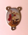 Saint Michael - Ox Silver Tone Rosary 1 Inch Centerpiece