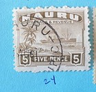  5  Set Vintage Nauru Stamps 1924-1963 Sc  24  40  42  51  52 Mint  Mh Uh