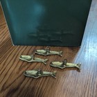 Vintage Solid Brass Fish Drawer Pulls Cabinet Hardware Antique 3 5  W  Hardware