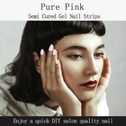 Iqxge Light Pink Semi Cured Gel Nail Strips 20pcs Uv Gel Nail Stickers Wrap     