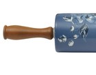 Pioneer Woman Delilah Floral Ceramic Rolling Pin Olivewood Handles Blue White
