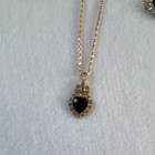 Gold Tone Black Heart Stone Love Jewelry Set  Necklace Bracelet Ring   Earrings