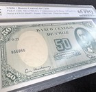 Chile 1960-61 5 Centesimos On 50 Pesos Inflation Banknote - Pcgs 65 Ppq Gem Unc