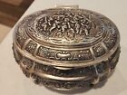 Antique Sterling Silver Hand Chased Cherub Designs Jewery   Etrog Box