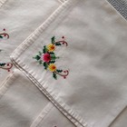 Set Of 4 Vintage Hand Embroidered Linen Napkins Floral Table Linens