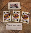 Fully Automatic 3 Card Monte Jumbo Vintage Magic Mentalism Tricks