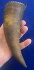 Antique Revolutionary War Era Cow Horn Cup Belt Clip Romantic 1827 Inscription