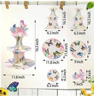 Lot Of 3 - 3 Tiers Butterfly Cupcake Stand Butterfly Party Birthday New