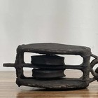 Vintage Double Sheave Pulley - Nautical Wooden Block