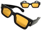 Classic Vintage Retro Hardcore Biker Sunglasses Thick Black Frame Orange Lens