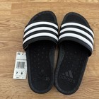 New - Adidas Men s Size 7 Adilette Boost Slide Sandals Black   White  Fy8154