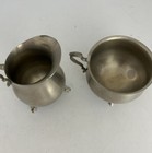 Vintage International Pewter Footed Creamer And Sugar Bowl 4 In