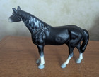 Vintage Cast Iron Horse Hubley   Black Thoroughbred Painted Exc Cond  8  X 5 