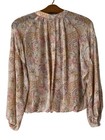 Dress Forum Floral Paisley Blouse Size Small Lined Balloon Sleeve Boho Summer