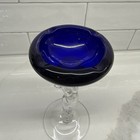 Vintage Cambridge Glass 3011 Statuesque Nude Figural Ashtray Compote Royal Blue
