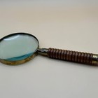 Vintage Brass Magnifying Glass With Wood Handle