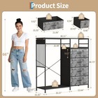 6-drawer Dresser With Hanging Rack  Led Lights   Charging Station For Bedroom