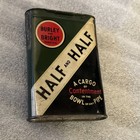 Vintage Half And Half Pipe Smoking Tobacco Vertical Pocket Tin   Metal Can Rare