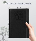 A5 Lined Journal Notebook 256 Pages Hardcover Leather Black Diary