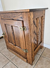 Vintage Oak Wood Ice Box Icebox Nightstand Cabinet Chest End Table