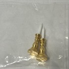 Vtg Miniature Doll House Brass Candle Holder Pair With Candles 1 12 Scale