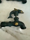 Set Of 9 Multi-patinated Brass Outdoor Garden Animal Faucet Set