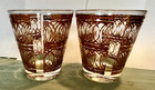 Two Vintage Mid-century Georges Briard Gold Circle Rocks Glasses 12 Oz
