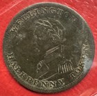 Canada  Provinces 1814 Half  1 2  Penny Wellington Token  Iccs Vf20  Ch  We8a3