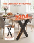 Vevor Steel Table Legs 29 5 X 23 6 In X Frame 2204 Lbs Heavy Duty Set Of 2 Black