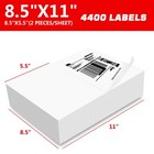 Shipping Labels 2 Per Sheet 8 5 X 5 5  Half Sheets Blank Self Adhesive 220-11000