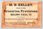 M b  Kelley Groceries Victorian Trade 1890s Card Bellows Falls Vt 7  X 4 5 