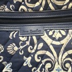 Vera Bradley Quilted Lined Fabric Cosmetic Bag Blue white Zipper Closure