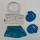Build A Bear White Ruffle Sequin Shirt Teal Glitter Skirt Shoes Teddy Clothes