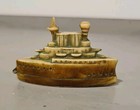 Vintage Pocket Tape Measure -  Celluloid Battleship  1 Meter 