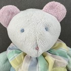 Eden Pastel Terry Cloth Clown Bear Baby Toy Plush Stuffed Ruffle Collar Vintage