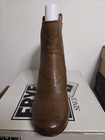 Frye Carson Wedge Bootie Cognac Brown Leather Ankle Boots Women 8 Back Zipper