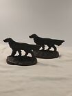 Vtg Pair Cast Iron Pointer Dog Book Ends Irish Setter Hunting Metal Bookends 6 