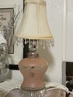 Leviton Lamp Vtg Pink Boudoir Beautiful Etched Frosted Pink And Clear Glass Base