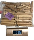 Vintage Lot Of 88 Round Head Wooden Clothes Pins Wood Clothespin Crafts