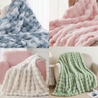 White beige pink Fluffy Fuzzy Faux Fur Throw Blanket Soft Blanket For Bed Couch