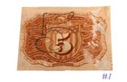 Us Bank Note 5 Cent 1863 Fractional Money Currency Washington
