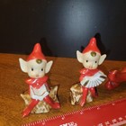 Ceramic Pixie- Elf 6    3 3 4  Set Of Three  3  Made In Japan Vintage