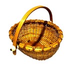 New England Style Style Small Woven Basket Light Wood Maple Movable Top Handle