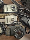 Mixed Brands 6 Piece Camera Lot  Canon T50  Canon Zr  Kodak Dx4330  Bag   Lens
