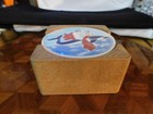Greek Ceramic Coasters W original Holder Handmade In Greece  6 