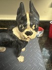 Vintage  Antique Cast Iron Boston Terrier Bull Dog Door Stop Hubley 10in