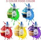 Food Coloring Liquid - 5 Food Grade Vibrant Colors Food Coloring Liquid Set 