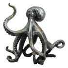 Ebros Large Standing Octopus Statue In Silver Finish Resin Marine Decor 11 5  W
