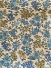 Vtg Peter Pan Fabrics 100  Cotton 44w 1yd 2   44  X 38   Blue   Yellow Floral