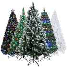 Christmas Tree With Led Lights fiber Optic Pre Lit  Snow Flocked 4 5 6 7ft Decor